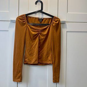 Super Cute Faux Suede Cropped Long Sleeve